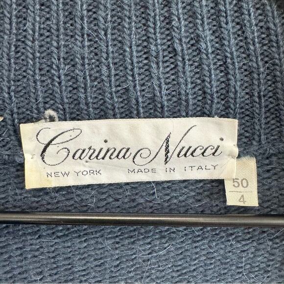 VTG Carina Nucci Womens Cardigan Alpaca Wool Patchwork Grandpa Oversized Knit - Picture 4 of 7